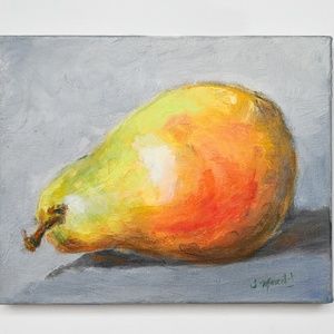 Oil painting, still life "Poire japonaise"  (Pear Japanese) 8"x12" original